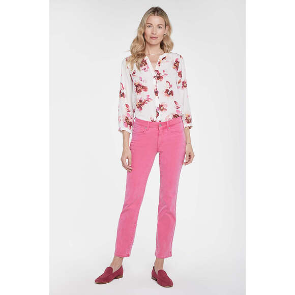 NYDJ Womens Mid-Rise Ankle Straight Leg Jeans